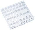Cajas clasificadoras con tapadera y receptáculos incorporados para armario para surtidos, Inscripción: Estándar, bandas para molares, mandíbula