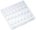 Cajas clasificadoras con tapadera y receptáculos incorporados para armario de surtidos, Inscripción: dentaform®, bandas para segundos molares, mandíbula, izquierda